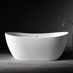 Kaskade Diane VX100-1625 Freestanding Oval Stone Bath Includes Overflow - Matte White - VX100-1625-NIK8633NA