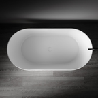 Kaskade Diane VX100-1625 Freestanding Oval Stone Bath Includes Overflow - Matte White - VX100-1625-NIK8633NA