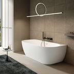 Kaskade Eleni VX105-1700 Back to Wall Stone Bath Includes Overflow - Matte White - VX105-1700-NIK8699NA