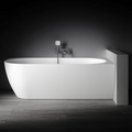 Kaskade Eleni VX106-1700 Right Hand Corner Back to Wall Stone Bath Includes Overflow - Matte White - VX106-1700-NIK8701NA