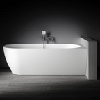 Kaskade Eleni VX106-1700 Right Hand Corner Back to Wall Stone Bath Includes Overflow - Matte White - VX106-1700-NIK8701NA