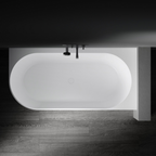 Kaskade Eleni VX106-1700 Right Hand Corner Back to Wall Stone Bath Includes Overflow - Matte White - VX106-1700-NIK8701NA