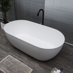 Kaskade Lucia VX12 1800 Freestanding Stone Bath No Overflow - Matte White - VX12-1800