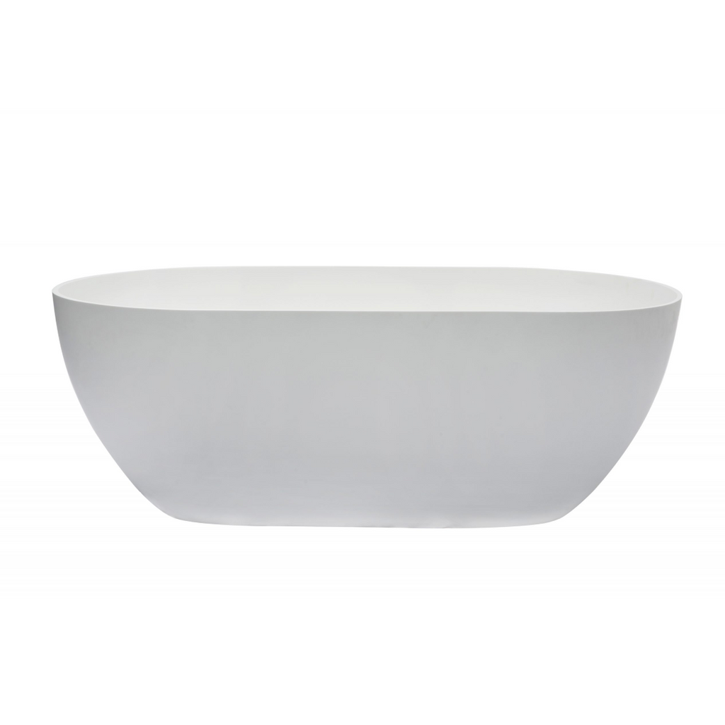 Kaskade Lucia VX12 1800 Freestanding Stone Bath No Overflow - Matte White - VX12-1800