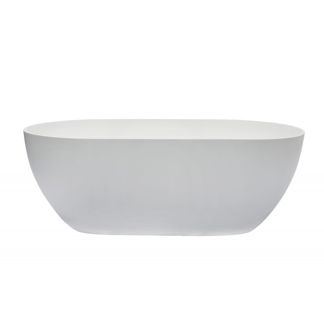 Kaskade Lucia VX12 1800 Freestanding Stone Bath No Overflow - Matte White - VX12-1800