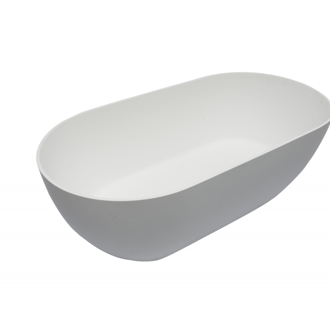 Kaskade Lucia VX12 1800 Freestanding Stone Bath No Overflow - Matte White - VX12-1800