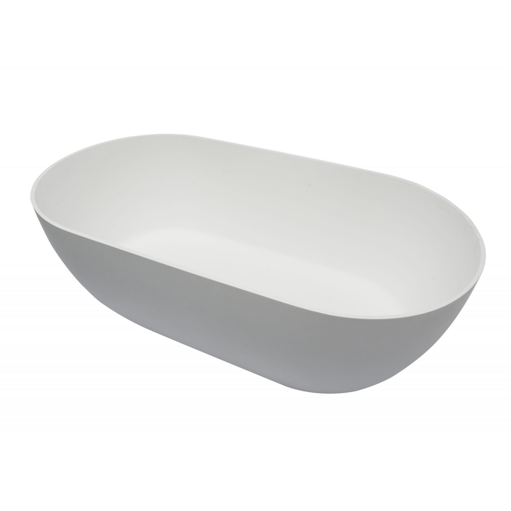 Kaskade Lucia VX12 1800 Freestanding Stone Bath No Overflow - Matte White - VX12-1800
