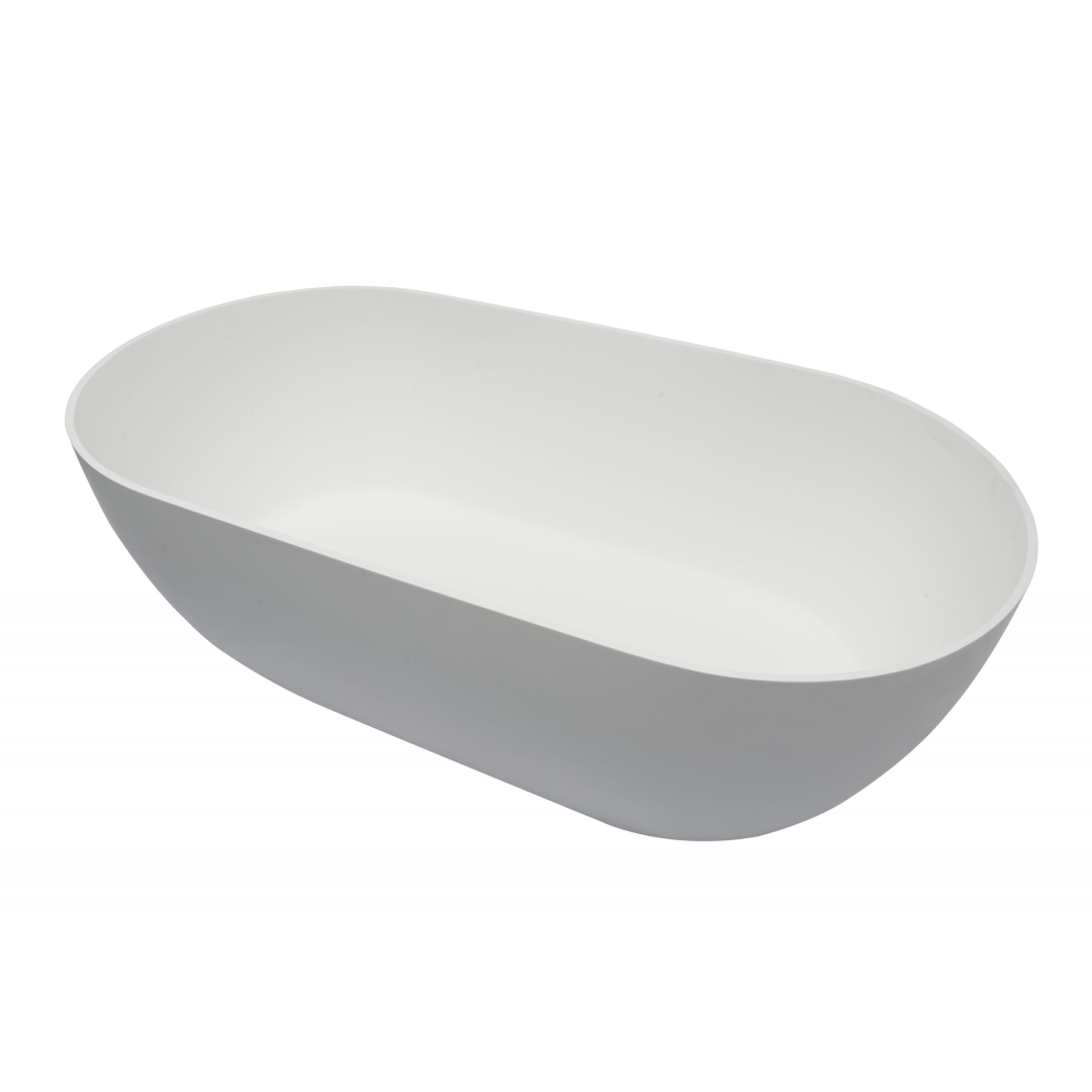 Kaskade Lucia VX12 1800 Freestanding Stone Bath No Overflow - Matte White - VX12-1800