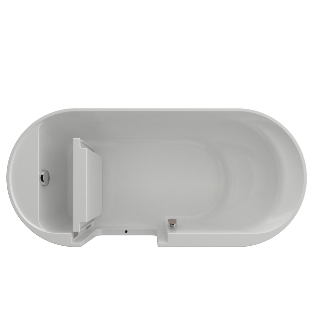 Kaskade Walden 1700 Walk-In Lie Down Freestanding Bath - Matte White VX30-1700-WALDEN