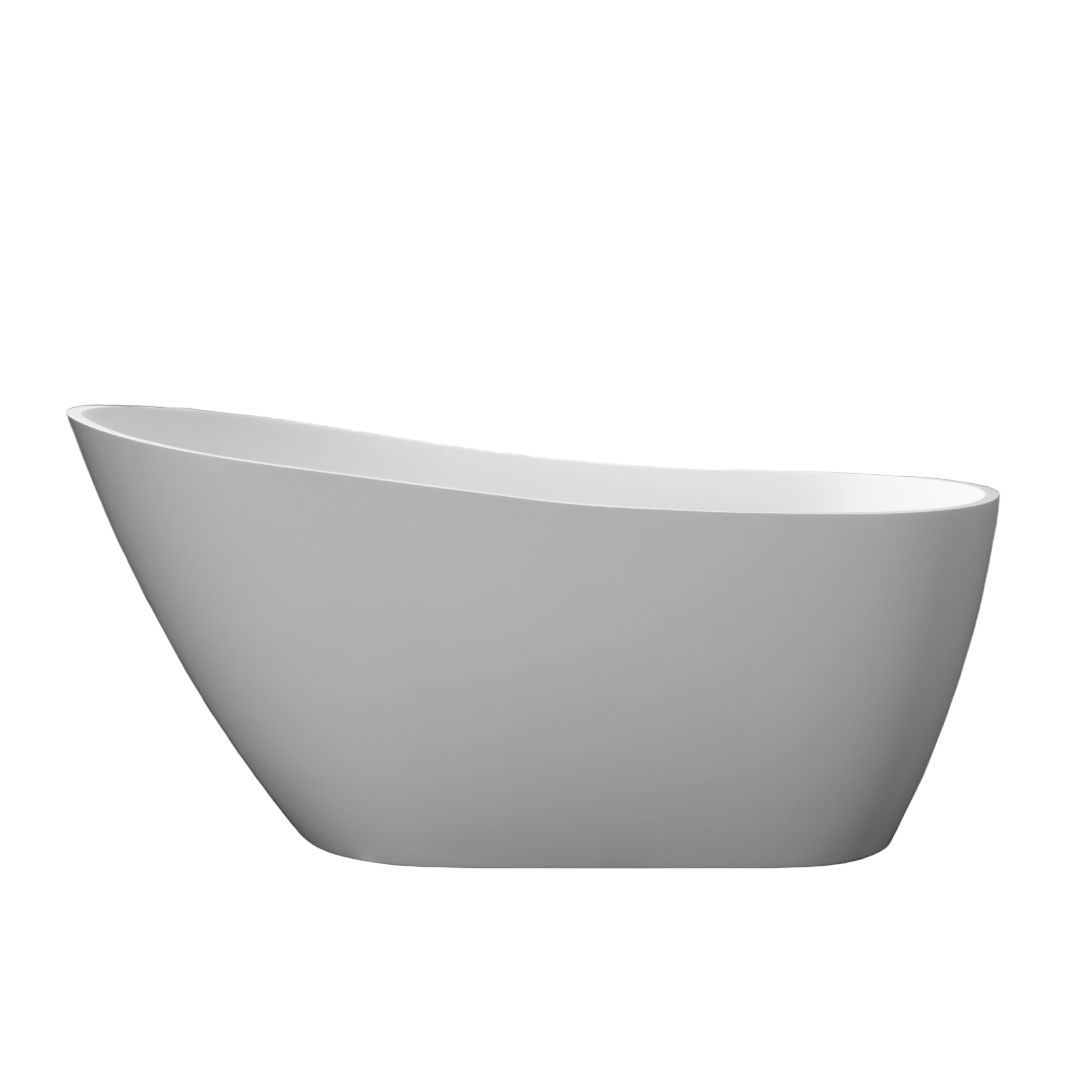 Kaskade Hannah VX36-1540 Freestanding Stone Bath Includes Overflow - Matte White - VX36-1540-NIK8641NA