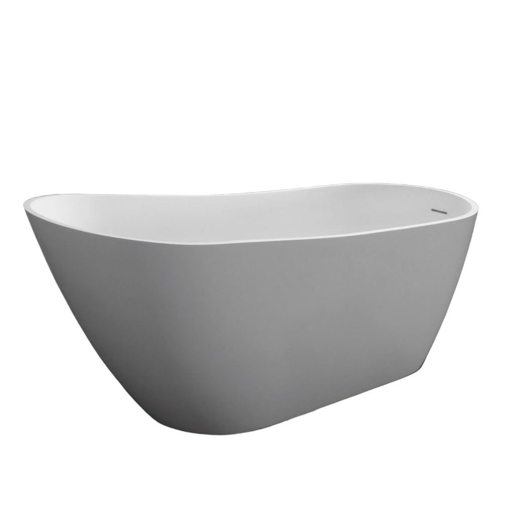 Kaskade Hannah VX36-1540 Freestanding Stone Bath Includes Overflow - Matte White - VX36-1540-NIK8641NA