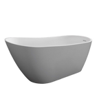 Kaskade Hannah VX36-1540 Freestanding Stone Bath Includes Overflow - Matte White - VX36-1540-NIK8641NA