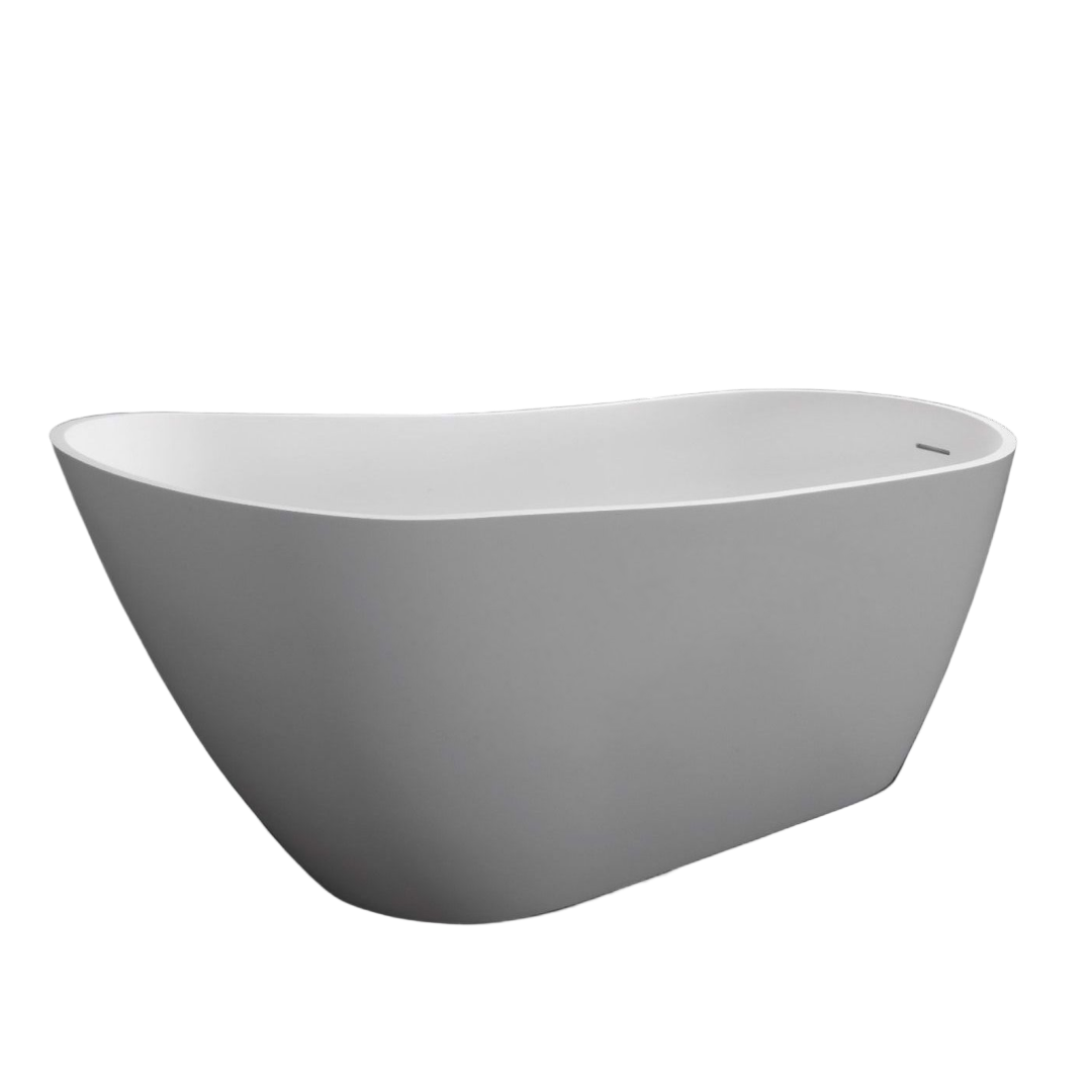 Kaskade Hannah VX36-1540 Freestanding Stone Bath Includes Overflow - Matte White - VX36-1540-NIK8641NA