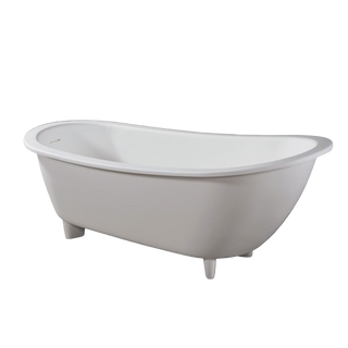 Kaskade Genevieve VX40-1700 Freestanding Stone Bath Includes Overflow - Matte White - VX40-1700-NIK8656KNA
