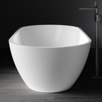 Kaskade Aveo MKII Freestanding Oval Stone Bath Includes Overflow - Matte White VX43-1780 - VX43-1780-NIK8619NA