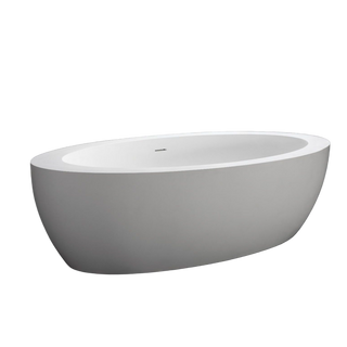 Kaskade Elizabeth VX44-1900 Freestanding Stone Bath Includes Overflow - Matte White - VX44-1900-NIK8615NA