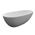Kaskade Karolina VX45-1450 Freestanding Egg-Shaped Stone Bath Includes Overflow - Matte White - VX45-1450-NIK8608NA