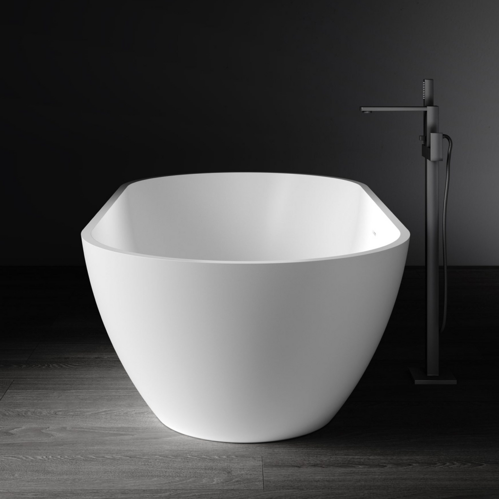 Kaskade Aveo MKII Freestanding Stone Bath Includes Overflow - Matte White VX78-1700 - VX78-1700-NIK8694NA