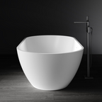 Kaskade Aveo MKII Freestanding Stone Bath Includes Overflow - Matte White VX78-1700 - VX78-1700-NIK8694NA