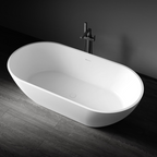 Kaskade Aveo MKII Freestanding Stone Bath Includes Overflow - Matte White VX80-1600 - VX80-1600-NIK6006NA