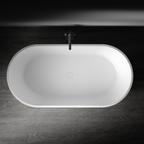 Kaskade Aveo MKII Freestanding Stone Bath Includes Overflow - Matte White VX80-1600 - VX80-1600-NIK6006NA