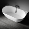 Kaskade Bianca VC88-1500 Back to Wall Stone Bath Includes Overflow - Matte White - VX88-1500-NIK8696NA