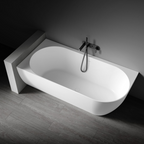 Kaskade Bianca VX89-1500 Corner Back to Wall Stone Bath Includes Overflow - Left Hand Corner - VX89-1500-NIK8698NA