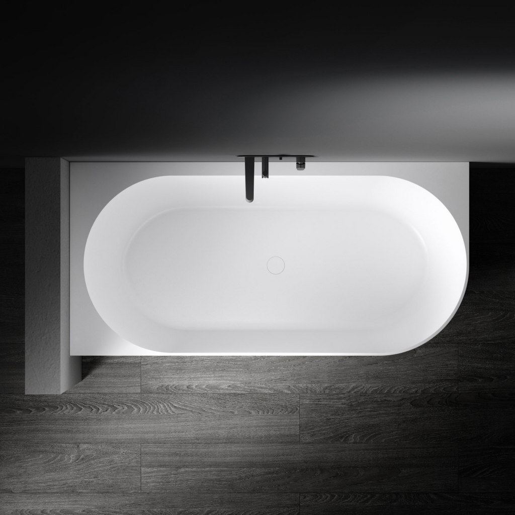 Kaskade Bianca VX89-1500 Corner Back to Wall Stone Bath Includes Overflow - Left Hand Corner - VX89-1500-NIK8698NA