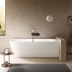 Kaskade Bianca VX89-1500 Corner Back to Wall Stone Bath Includes Overflow - Right Hand Corner - VX90-1500-NIK8697NA