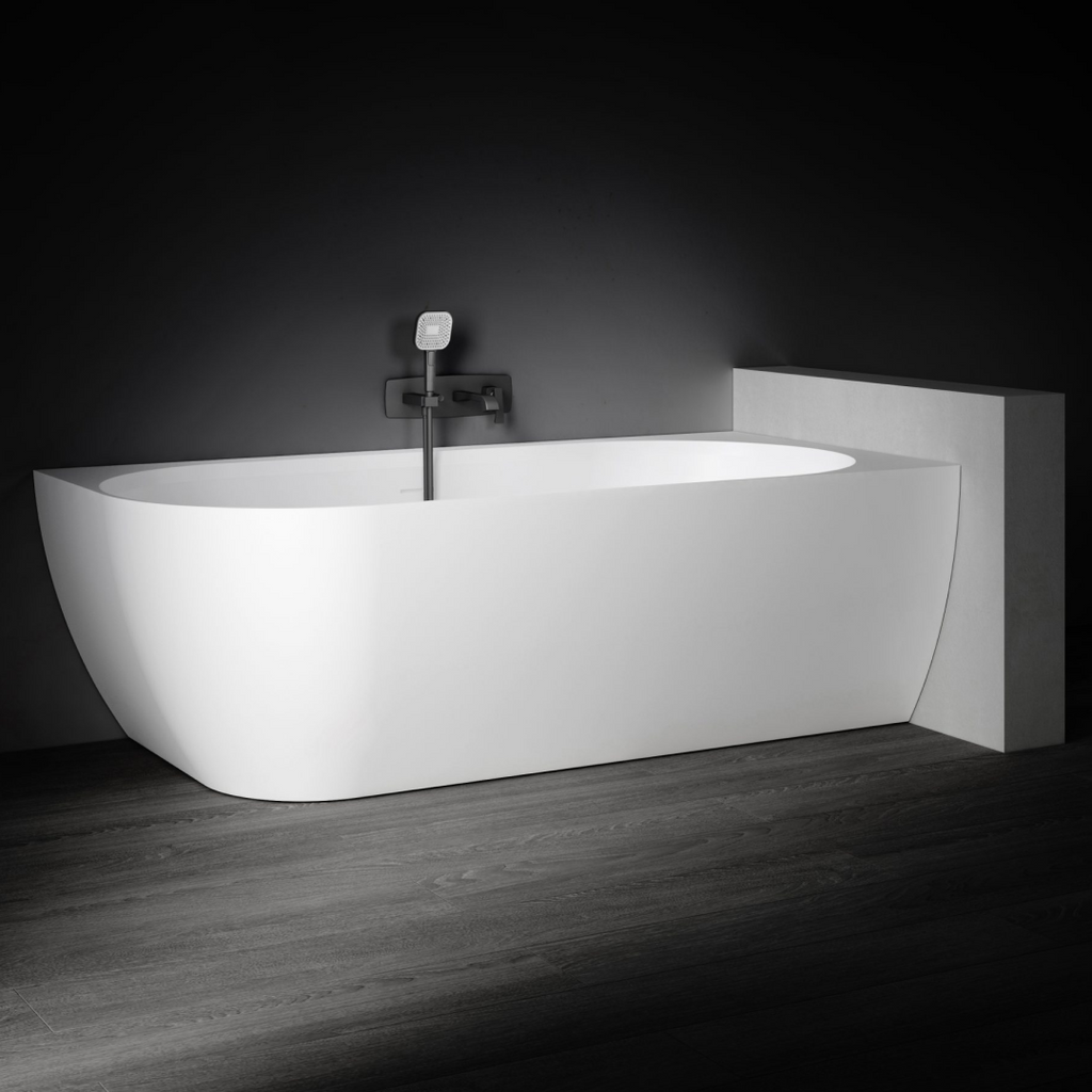 Kaskade Bianca VX89-1500 Corner Back to Wall Stone Bath Includes Overflow - Right Hand Corner - VX90-1500-NIK8697NA