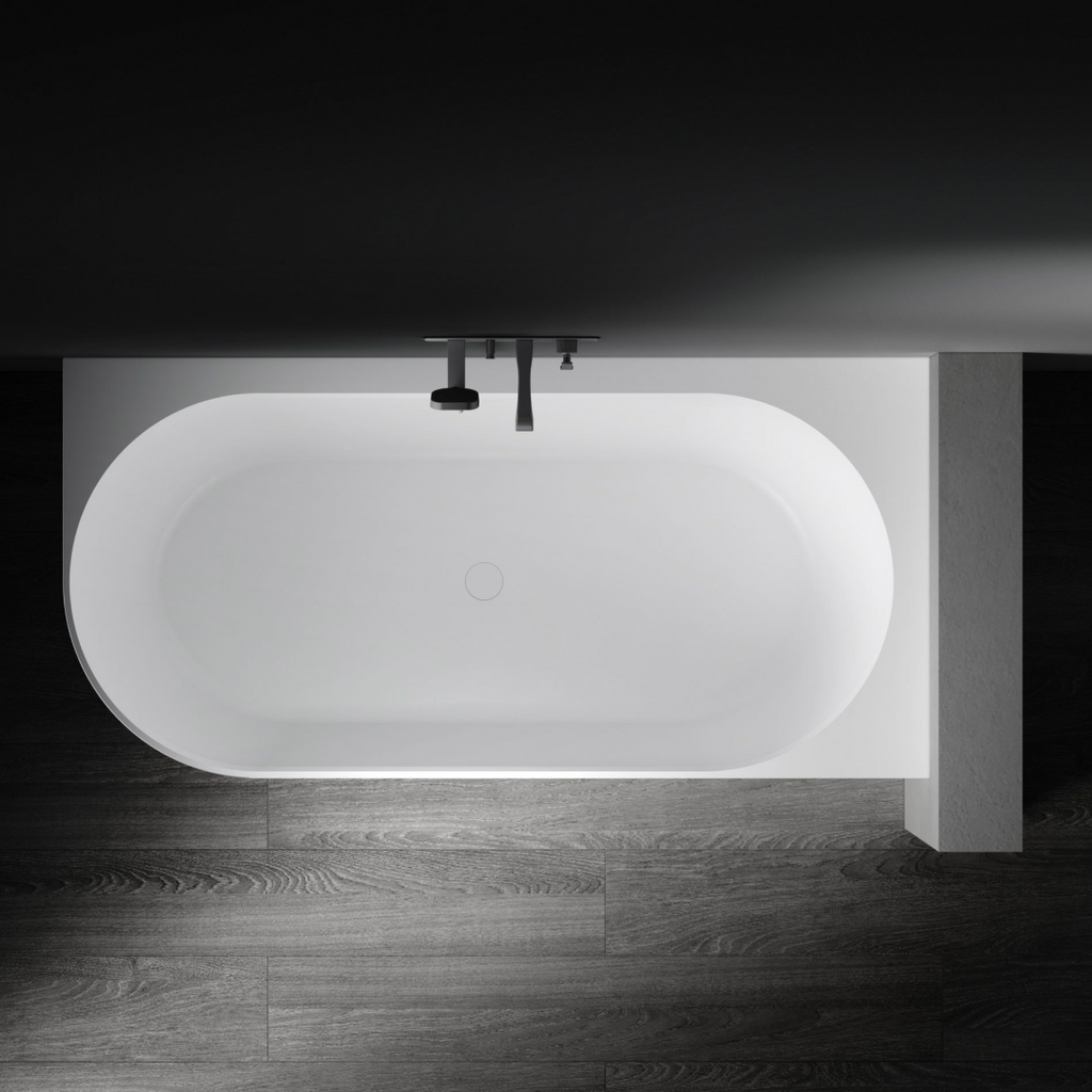 Kaskade Bianca VX89-1500 Corner Back to Wall Stone Bath Includes Overflow - Right Hand Corner - VX90-1500-NIK8697NA