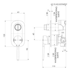 Phoenix Vask SwitchMix Shower Bath Diverter Wall Mixer (Includes In-Wall Body) - LF Brushed Gold - 139-2910-12-1