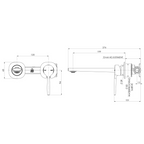 Phoenix Vask SwitchMix Wall Basin & Bath Mixer Set (Includes In-Wall Body) - LF Brushed Gold - 139-2810-12-1