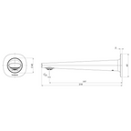 Phoenix Vask Wall Basin & Bath 200mm Spout - LF Brushed Nickel - 139-7610-40-1