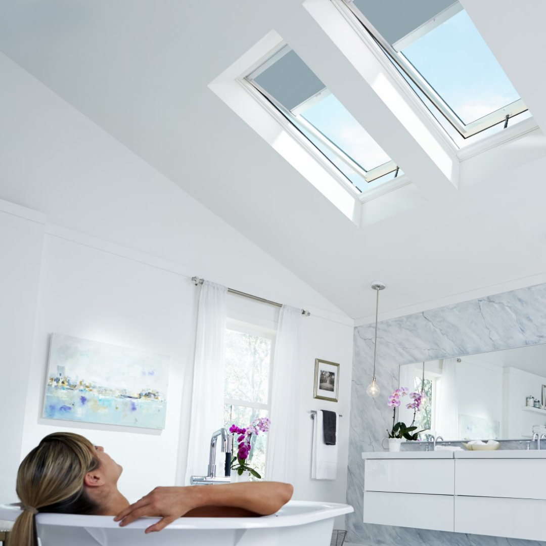 Velux VSS 780 x 1180mm Solar Opening Pitched Roof Skylight - Includes FSLH Pleated Translucent Blinds - VSS M06 2004AE + FSLH M06 1016SWL