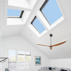 Velux VSS 780 x 1180mm Solar Opening Pitched Roof Skylight - Includes Flashing & FSLH Pleated Translucent Blinds - VSS M06 2004AE + FSLH M06 1016SWL + EDW M06