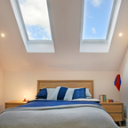 Velux VSS 550 x 700mm Solar Opening Pitched Roof Skylight - Includes FSLH Pleated Translucent Blinds - VSS C01 2004AE + FSLH C01 1016SWL