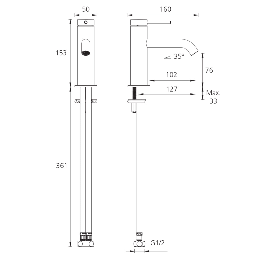 Oliveri Venice Curved Basin Mixer - LF Chrome - VE103500FCR