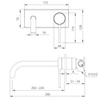 Oliveri Venice Curved Wall Mixer Set (Includes In-Wall Body) - LF Brushed Nickel - VE105504FBN