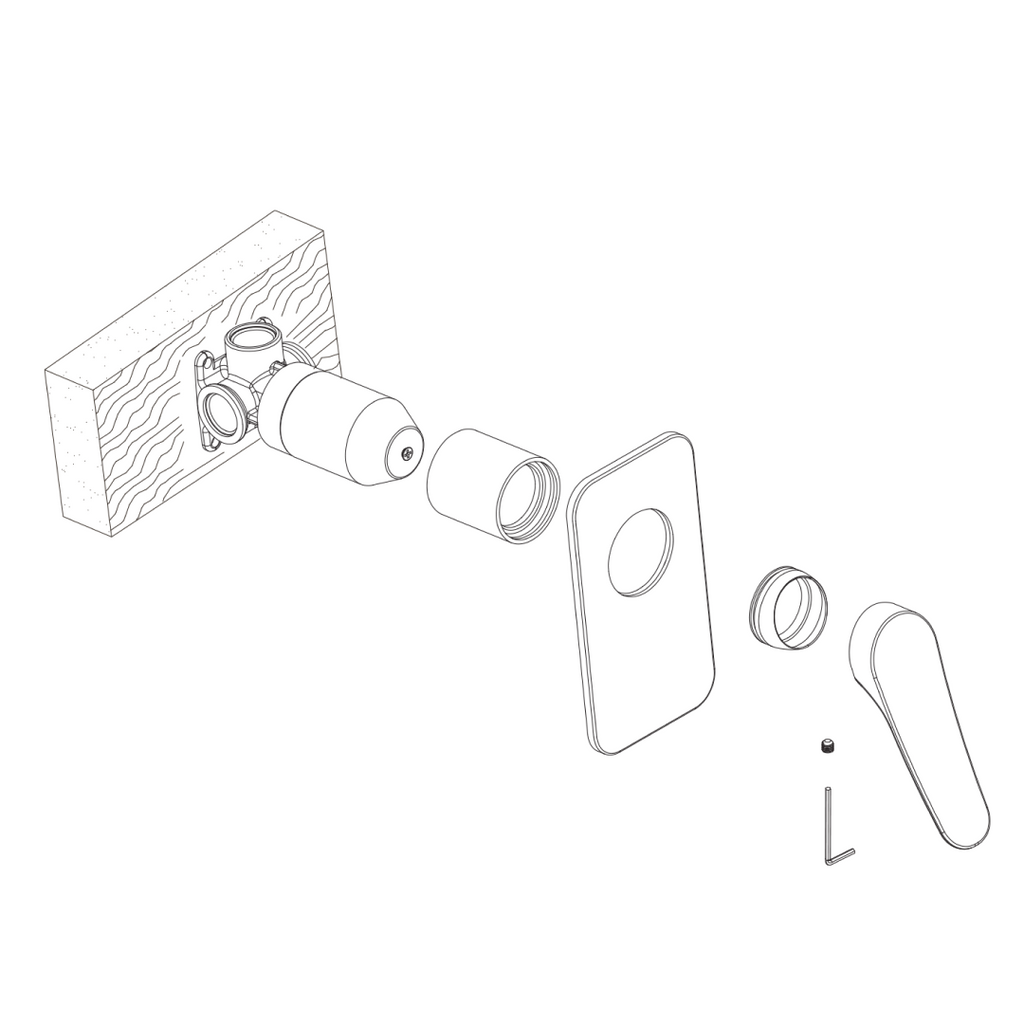 Oliveri Verona Wall Mixer Includes In-Wall Body - LF White - VA303507WH