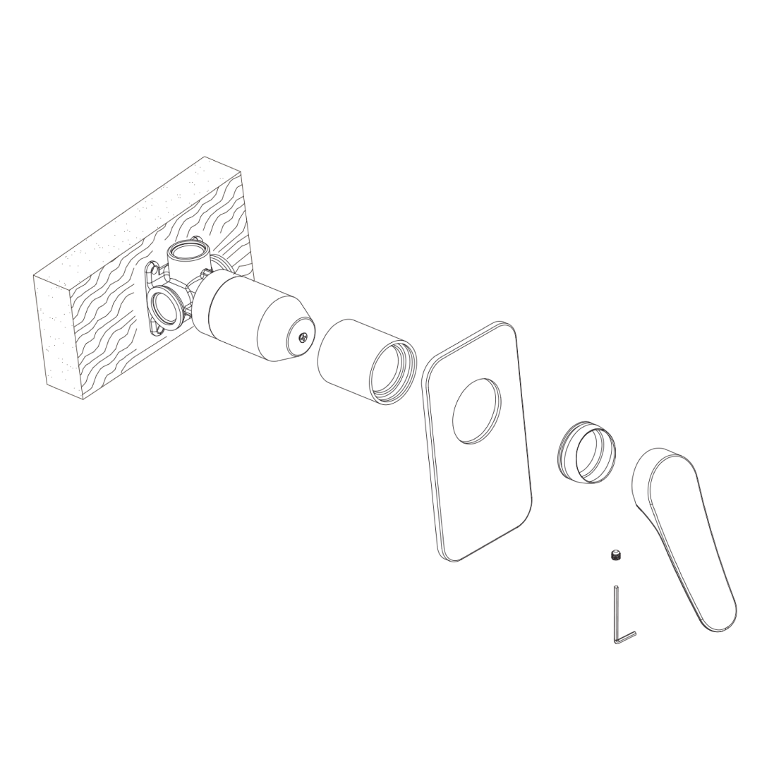 Oliveri Verona Wall Mixer Includes In-Wall Body - LF White - VA303507WH