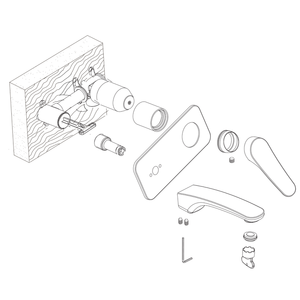 Oliveri Verona Basin Wall Mixer Set Includes In-Wall Body - LF Chrome - VA305500CR