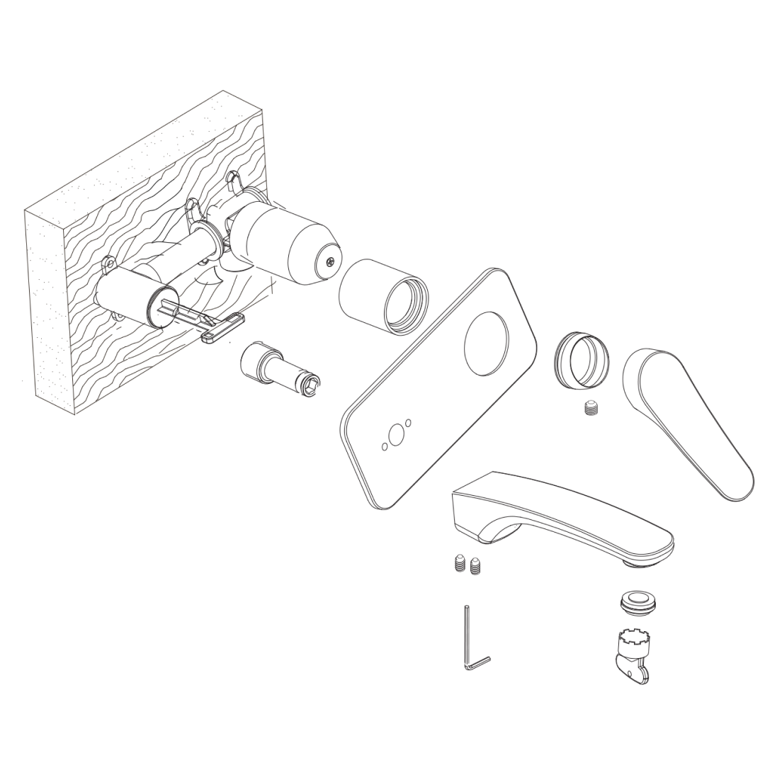 Oliveri Verona Basin Wall Mixer Set Includes In-Wall Body - LF Chrome - VA305500CR
