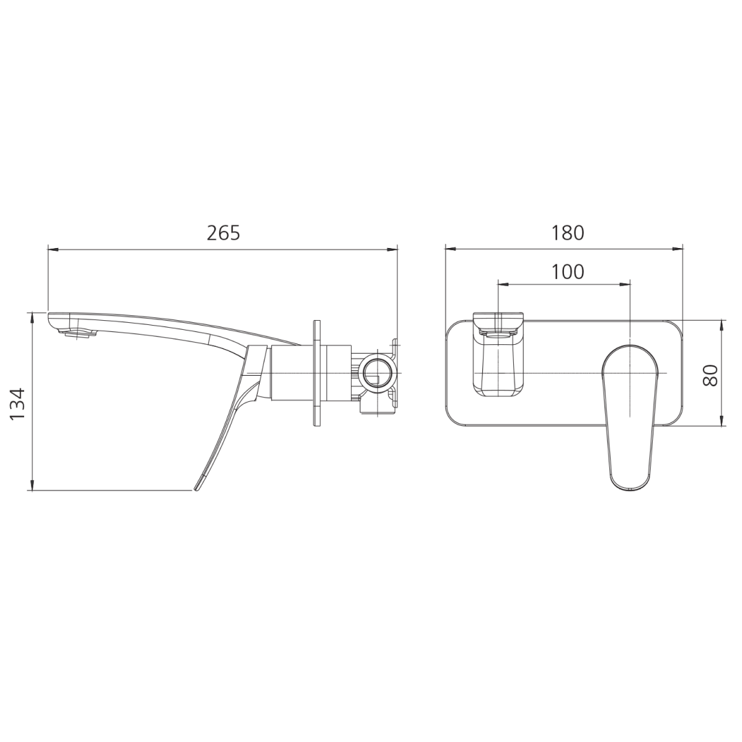 Oliveri Verona Basin Wall Mixer Set Includes In-Wall Body - LF Chrome - VA305500CR