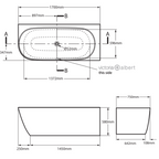 Victoria + Albert Lussari 1700 Right Corner Freestanding Bath - Matte White - LUSM-N-RH-SM-NO