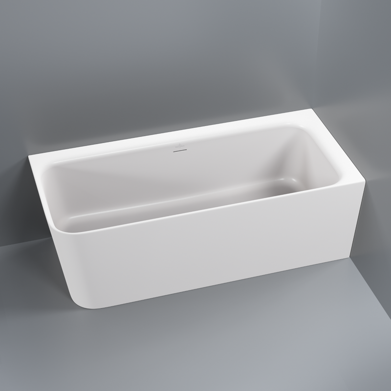 Villeroy & Boch Architectura 1650 CastStone Back to Wall Freestanding Bath - Right Hand Corner