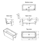 Villeroy & Boch Architectura 1650 CastStone Back to Wall Freestanding Bath - Right Hand Corner - UBC165ARC2VRH01