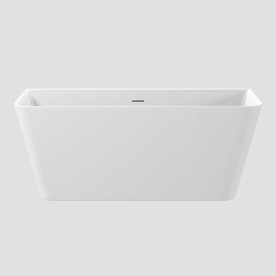 Villeroy & Boch Collaro 1650 CastStone Back to Wall Freestanding Bath - White - UBC165COL2V01