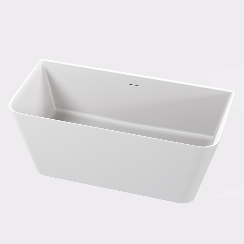 Villeroy & Boch Collaro 1650 CastStone Back to Wall Freestanding Bath - White - UBC165COL2V01