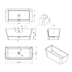 Villeroy & Boch Collaro 1500 CastStone Back to Wall Freestanding Bath - White - UBC150COL2V01